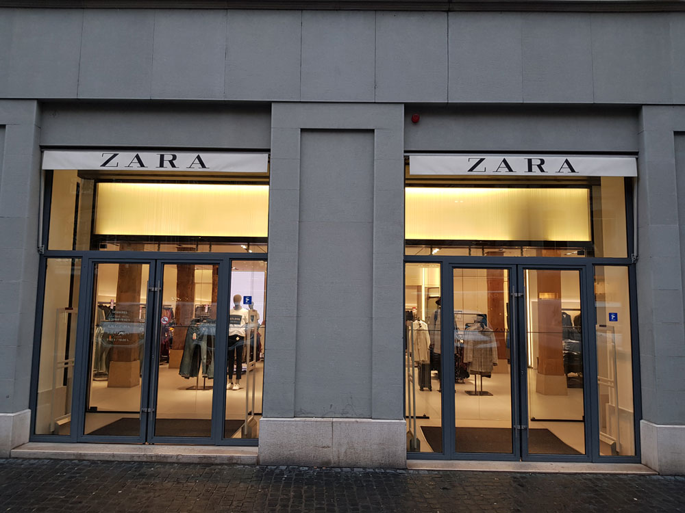 Zara Geneva Lausanne Zurich Basel Bern 